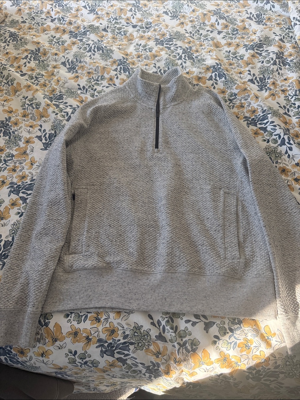 Abercrombie & Fitch YPB Light Gray Quarter-Zip Sweater